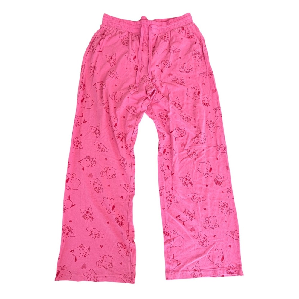 Hello Kitty Sanrio Pink Pajama Pants XL Lounge 90s Y2K Kawaii Cartoon Kidcore